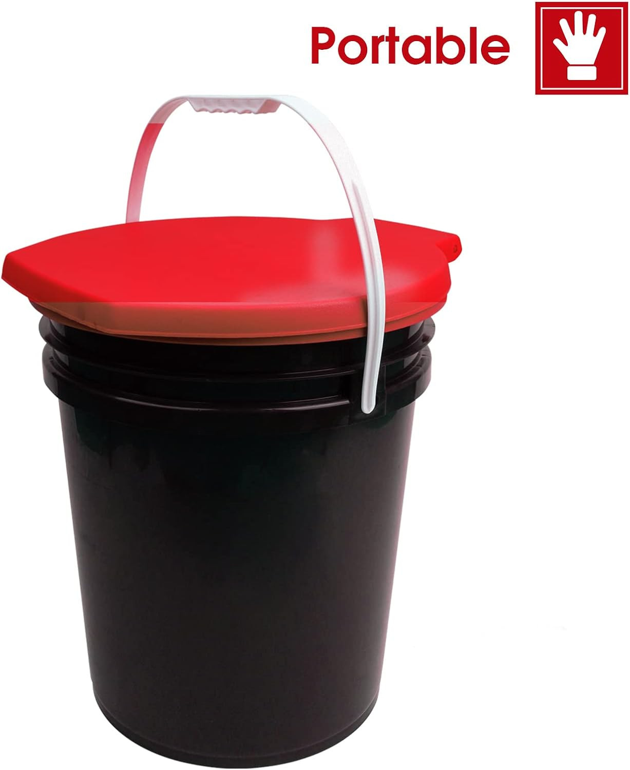 Portable Toilet Seat for 5 Gallon Bucket Emergency Outdoor Camping Snap on Lugga