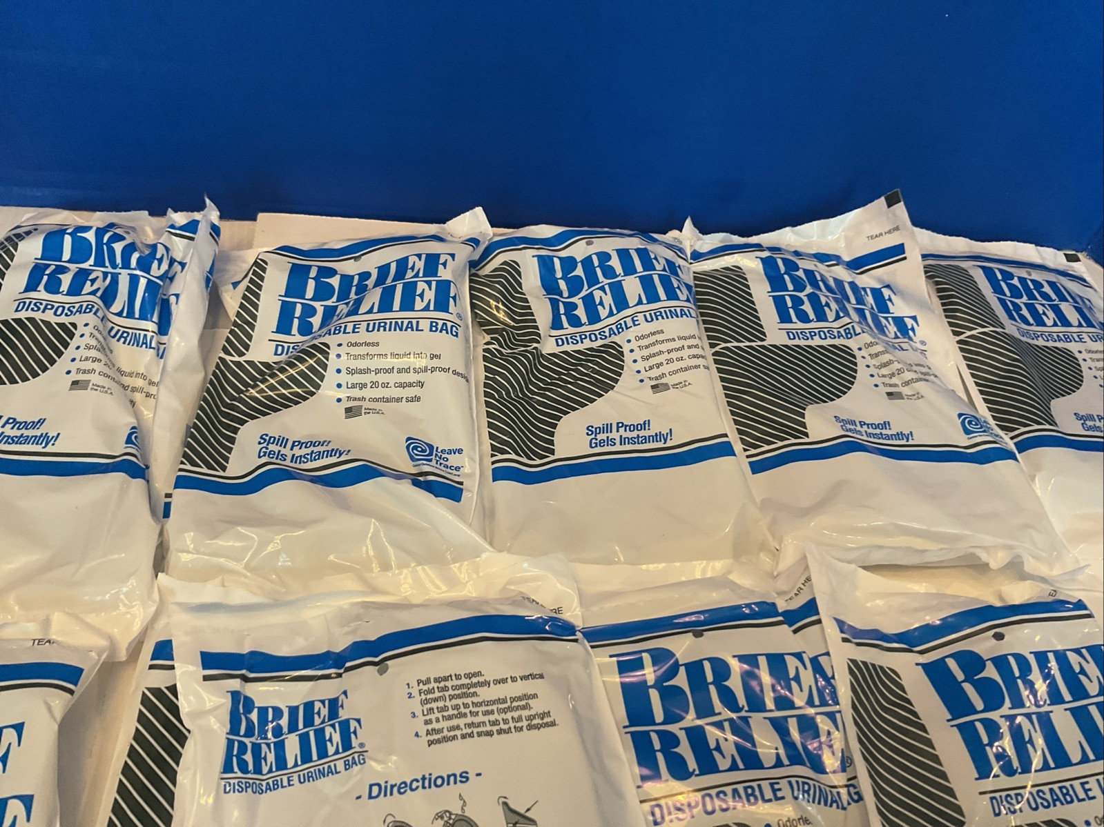 LOT OF 10 Brief Relief BR608 Disposable Urinal Bag Large Emergency Urinal Bag