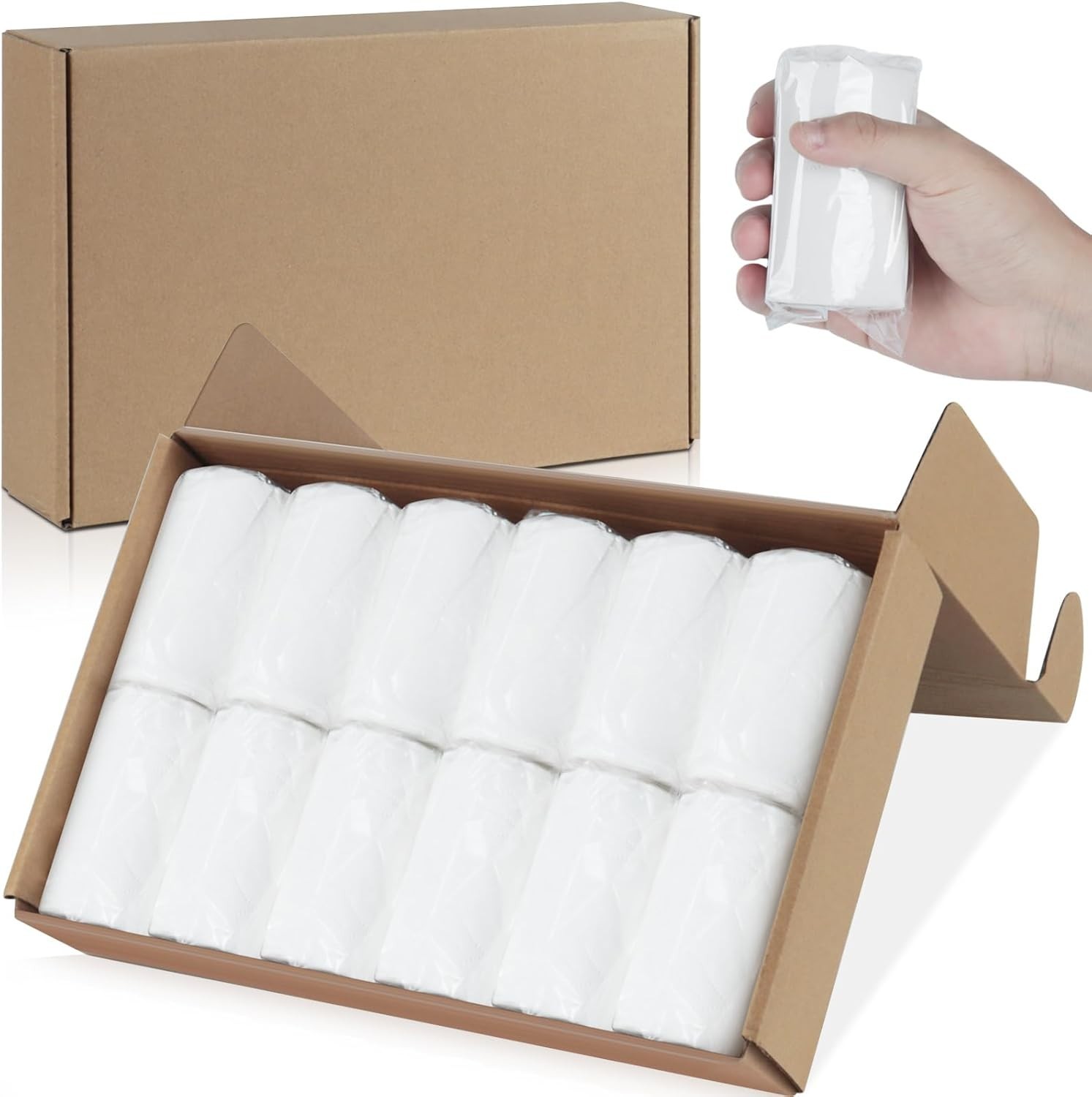 12 Packs Packable Camp Toilet Tissue Soft Travel Toilet Paper – Coreless Trav…