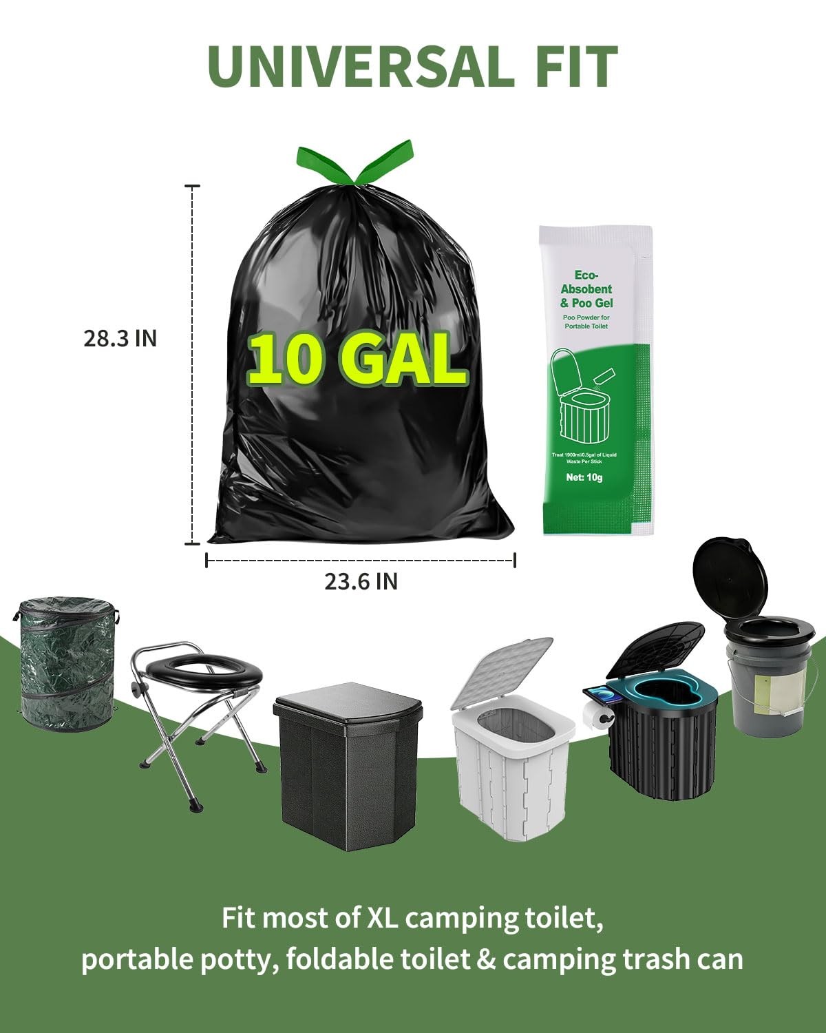 Camping Toilet Bags Poo Gel Set, 35 Count Portable Toilet Bags with 35 Count …