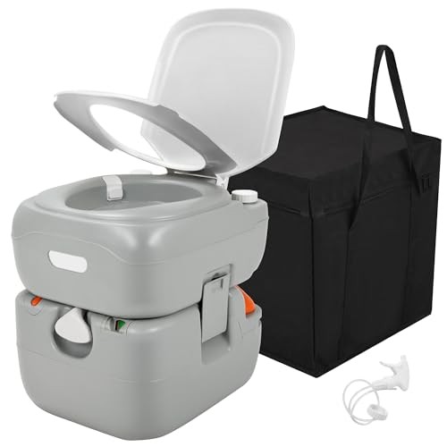Portable Toilet 5.8 Gallon, Camping Porta Potty with 5.8gal-premium Gray