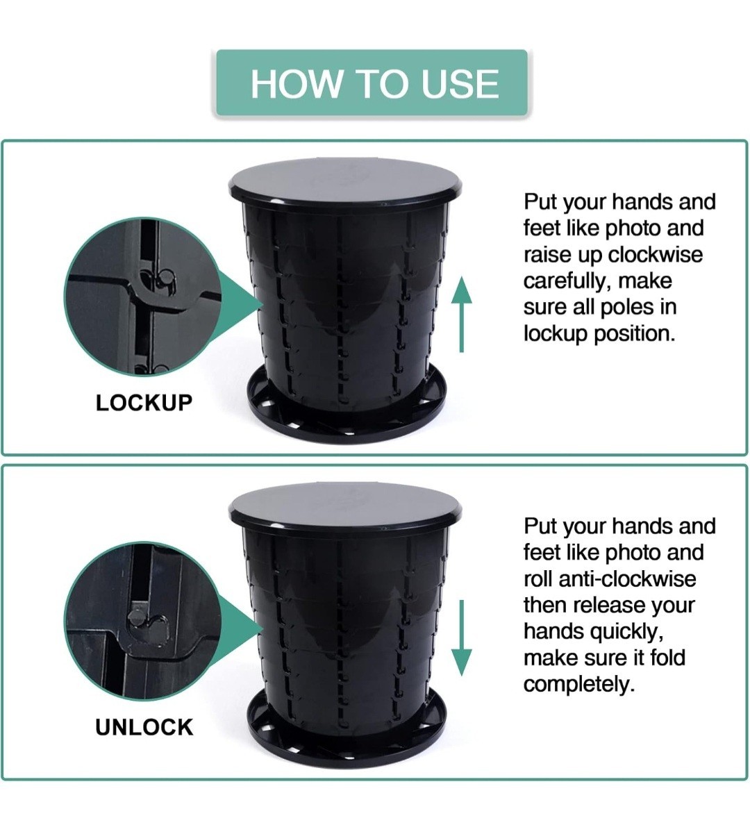 Adjustable Height Portable Toilet for Travel & Camping – Lightweight & Durable