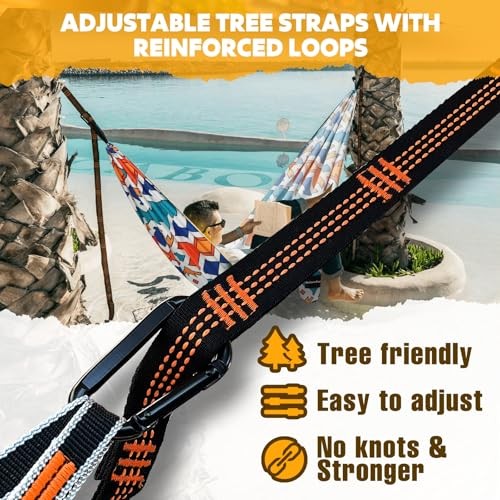 NATUREFUN Ultra-Light Travel Camping Hammock | 275x140cm Colorful Geometry