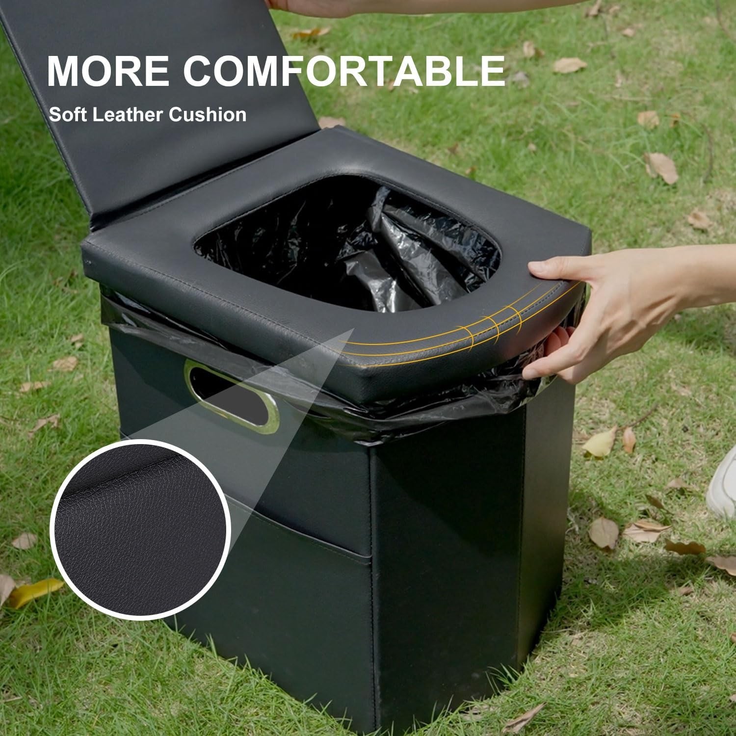 Upgrade XL Portable Toilet for Adults, Extra Large Portable Travel Floding To…