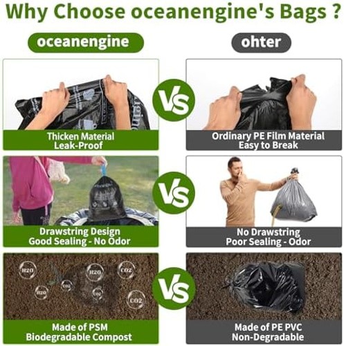 oceanengine Portable Toilet Bags Poo Gel Set, 8 Gallon Camping Toilet Bags wi…