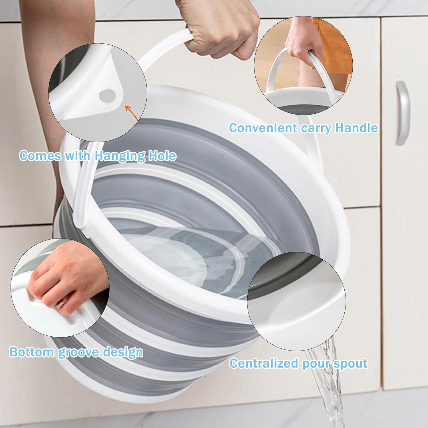 2-Pack Collapsible Buckets – 2.6 Gallon (10L) Large Capacity, Essential for RV,