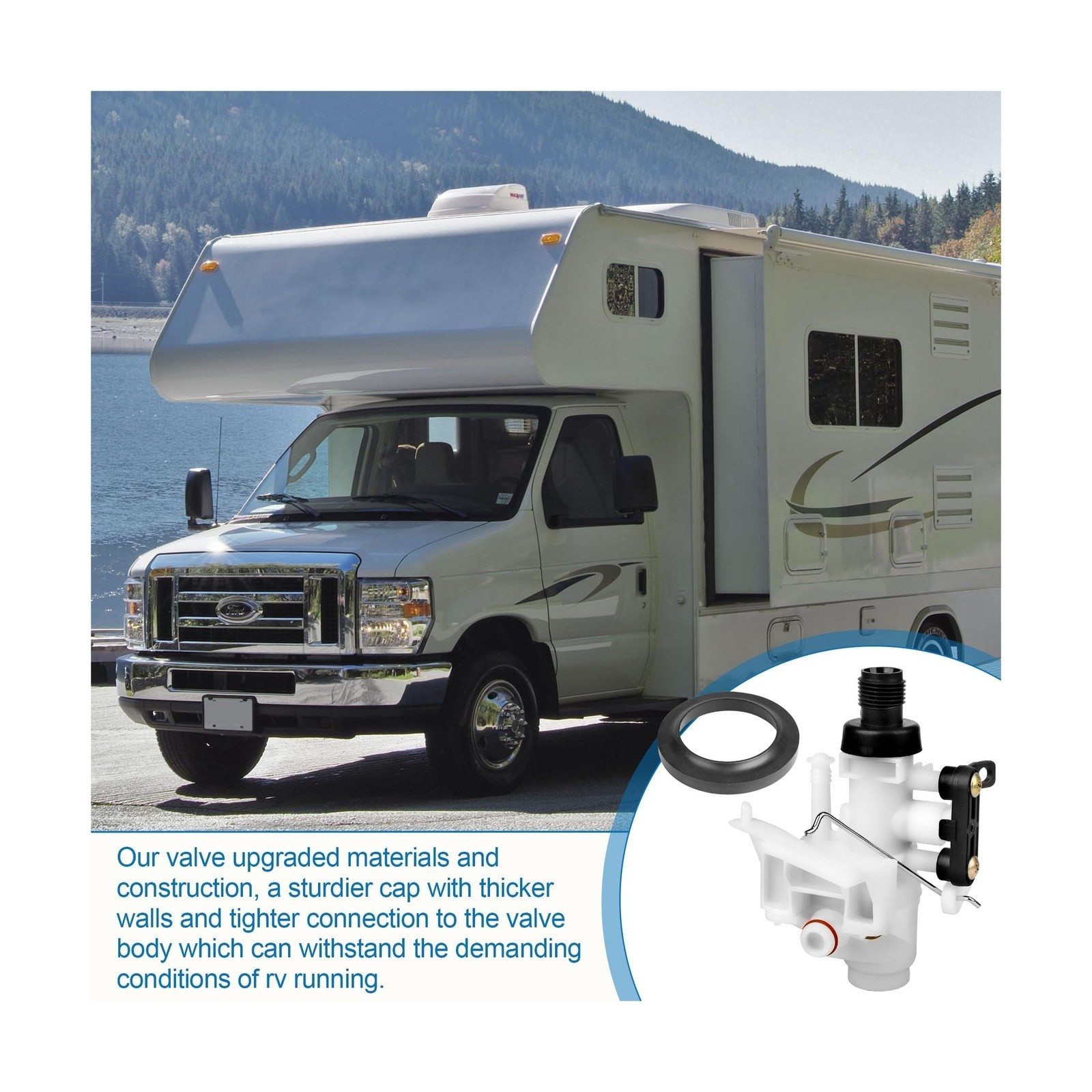 RV Toilet Water Valve Kit For Thetford Aqua-Magic 31705/31688