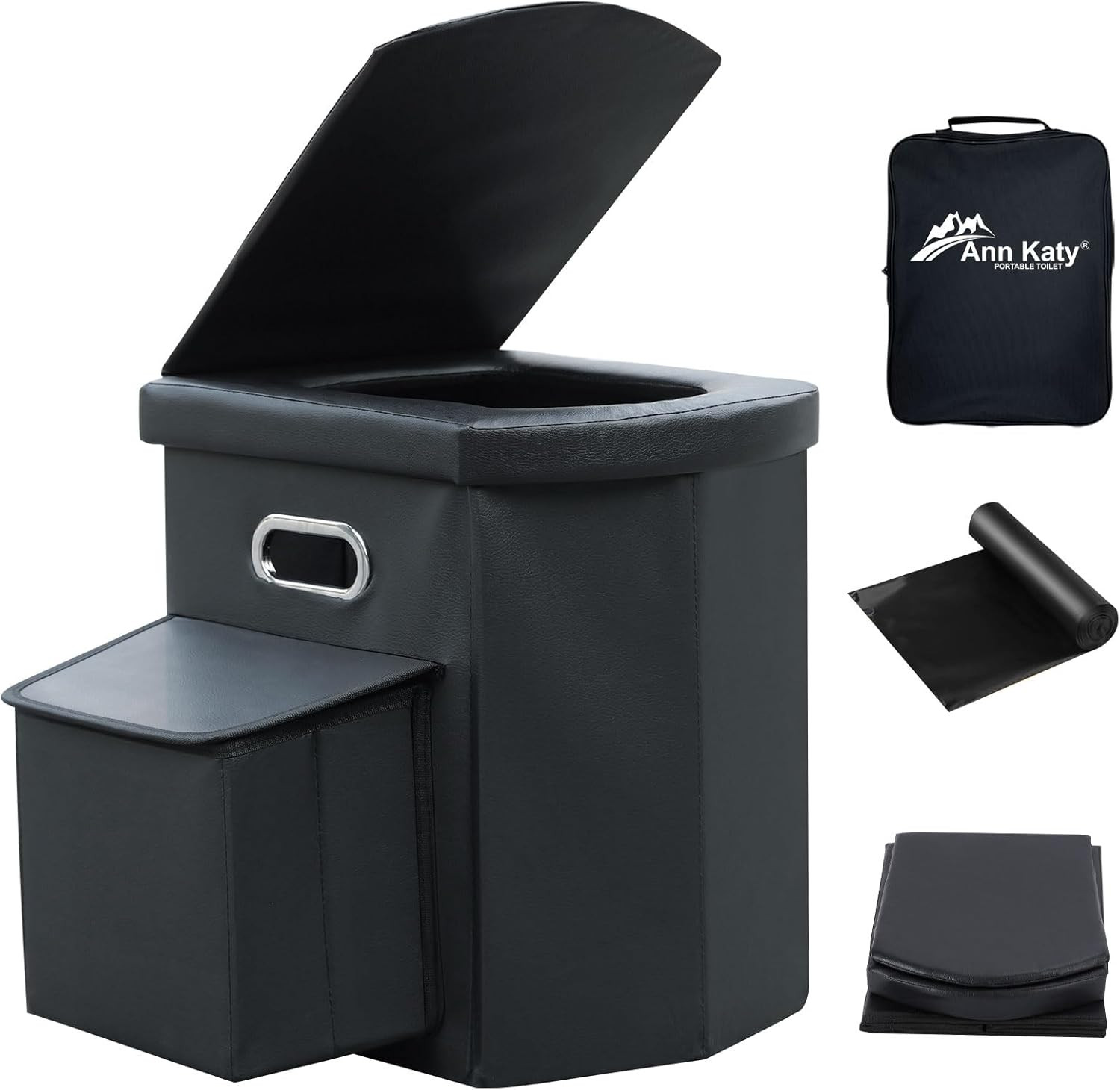 Upgrade XL Portable Toilet for Adults, Extra Large Portable Travel Floding Toile
