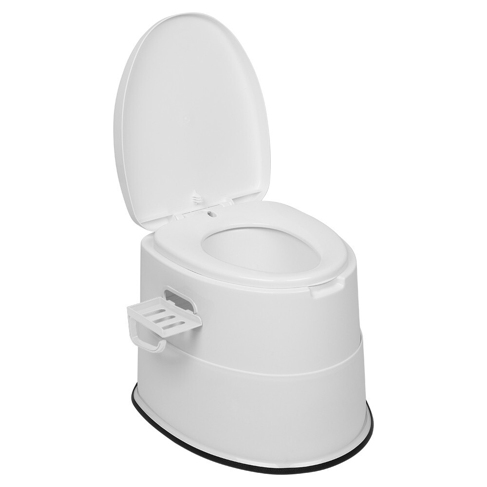 NonSlip Camping Portable Toilet Travel Outdoor RV Commode Potty+Tissue Box White