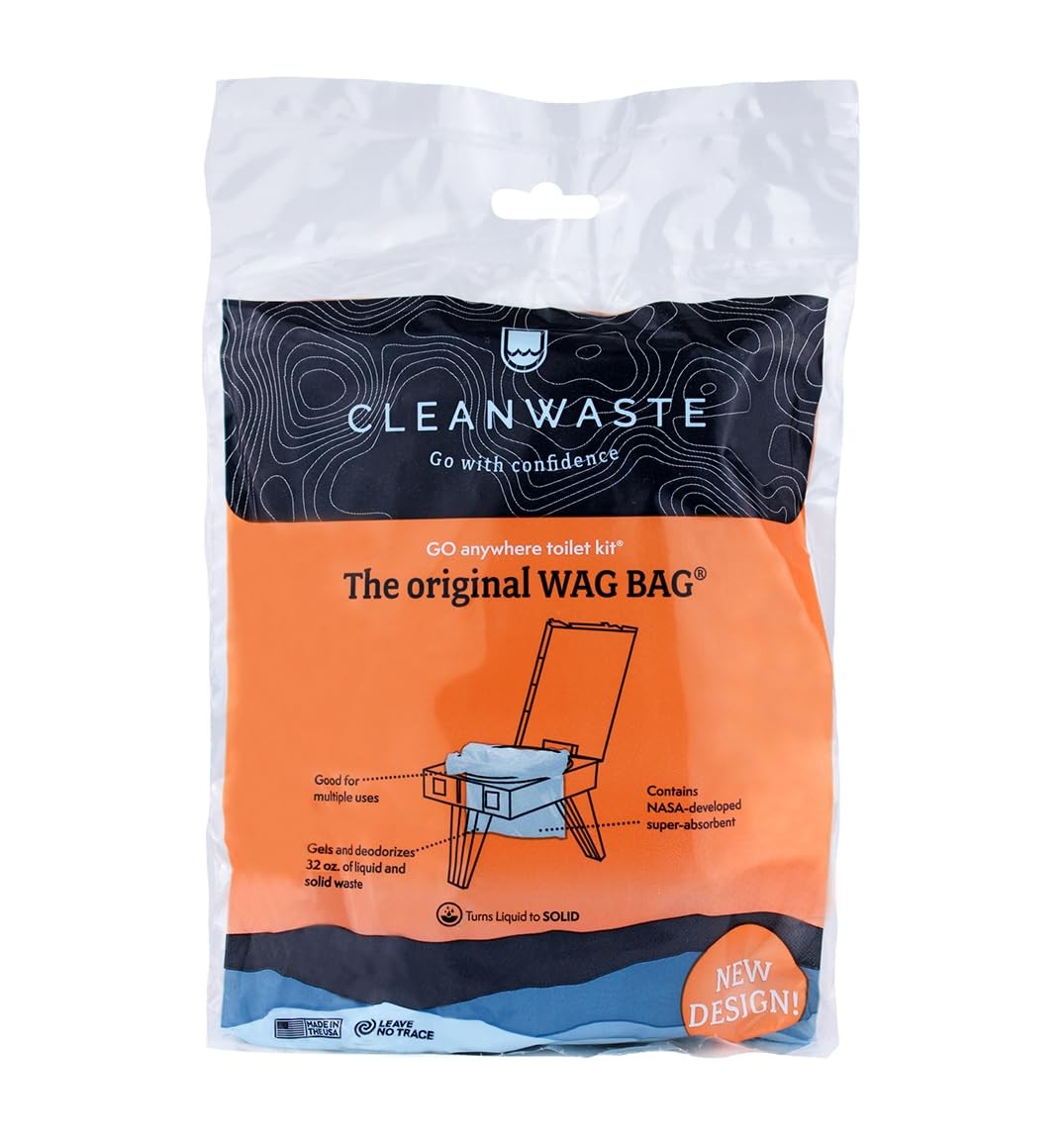 Original WAG Bag Portable Toilet (12 Pack) – Go Anywhere Kit For Camping, Boa…