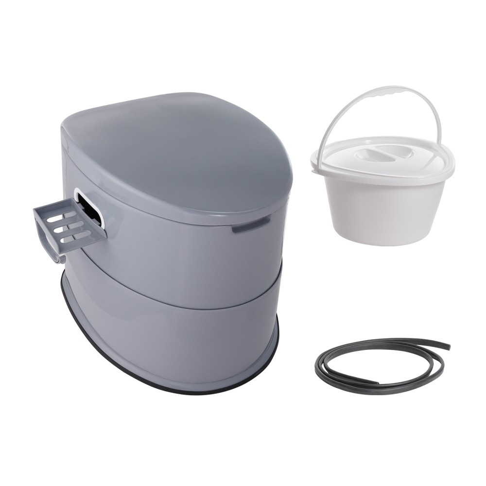 Portable Toilet for Camping Travel，5L Detachable Bucket w/Phone & Paper Holder