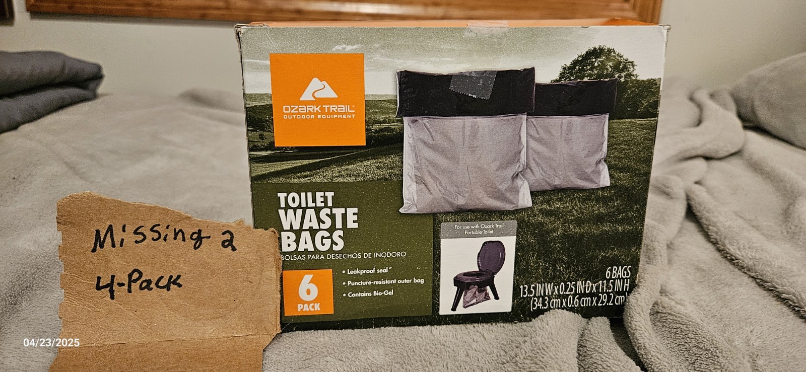 Ozark Trail Toilet Waste Bags 4 Pack ONLY