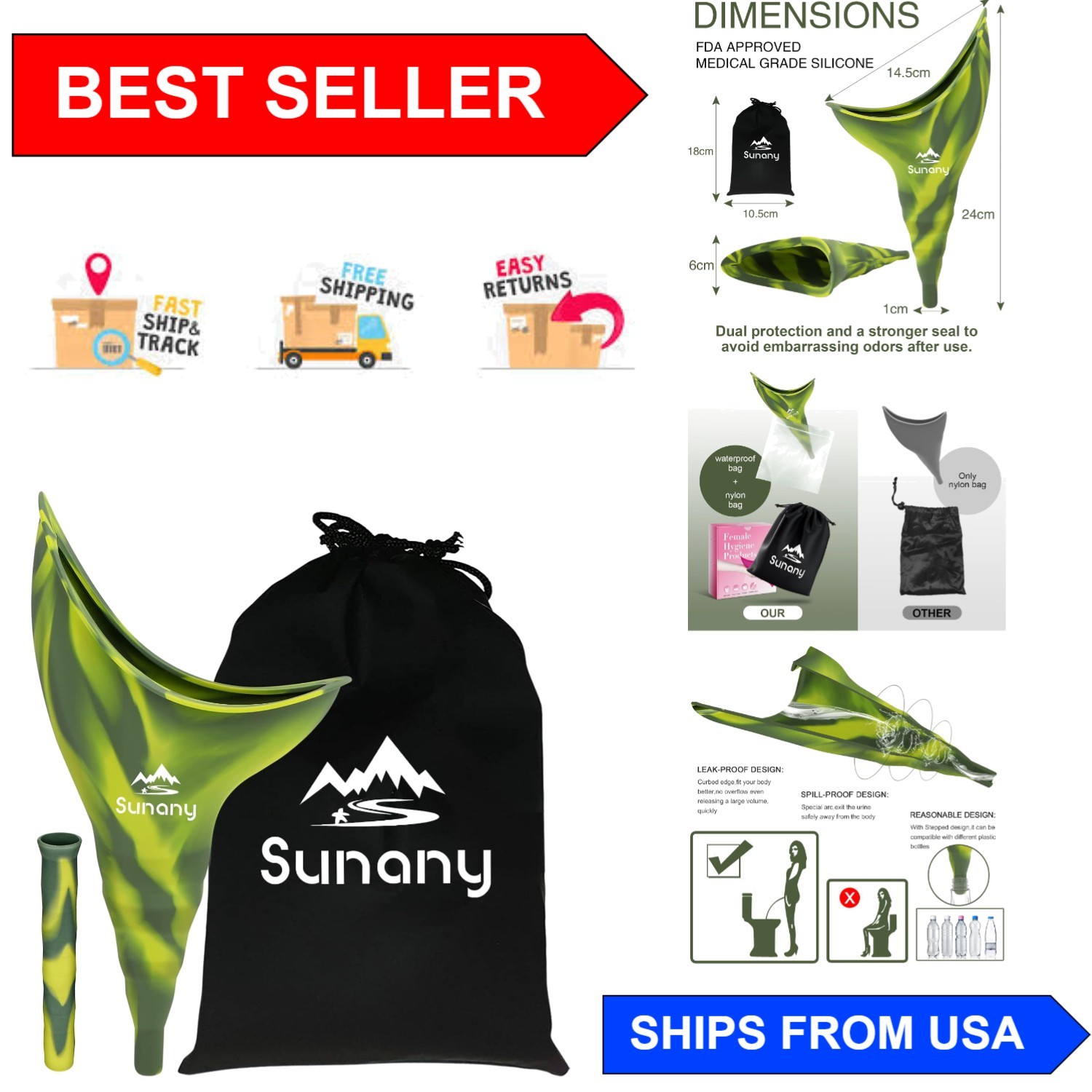 Camo Portable Female Urination Device – Convenient and Hygienic Travel Tool