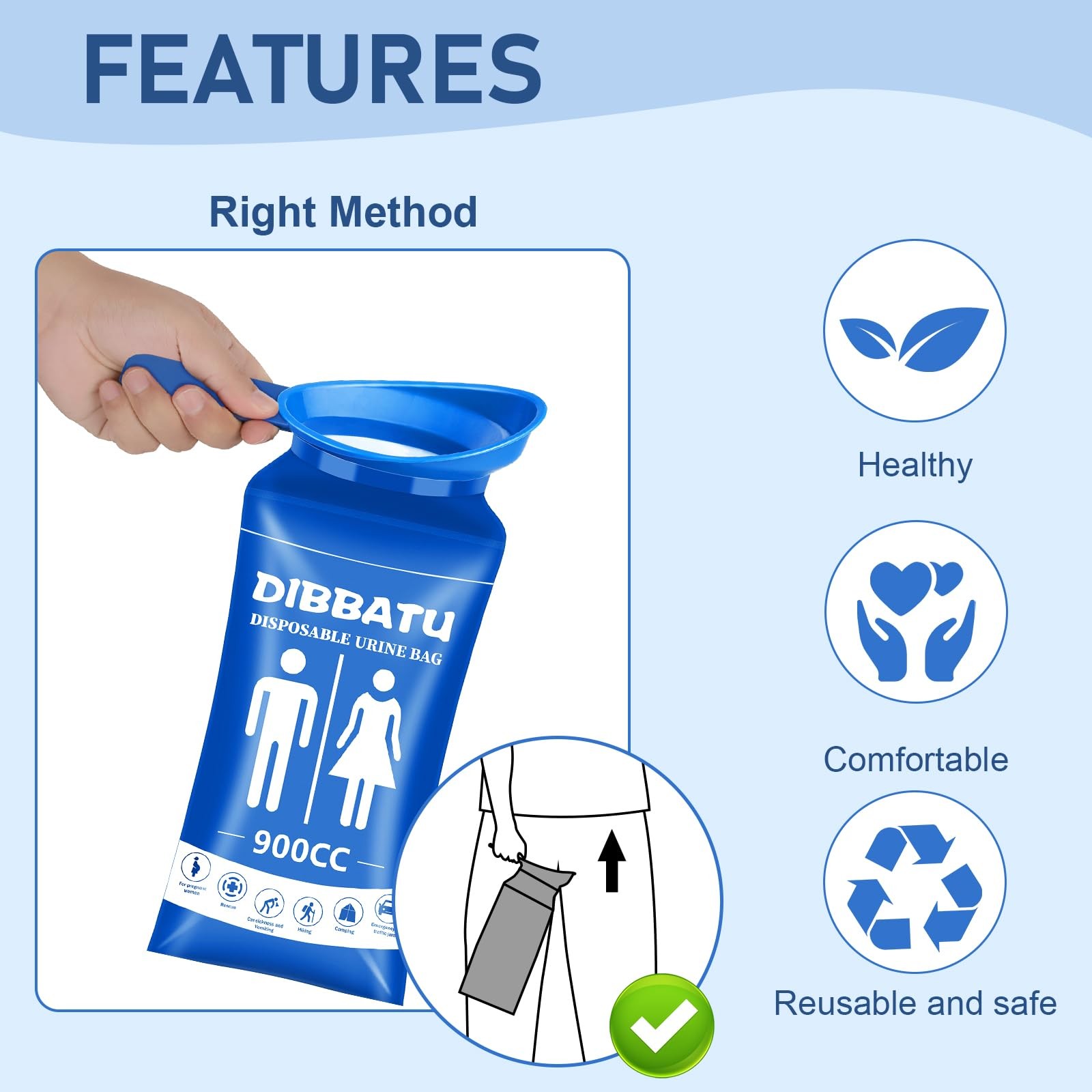 Disposable Urine Bags for Women, 6/12PCS Female-Friendly Travel Urinal Bags, …