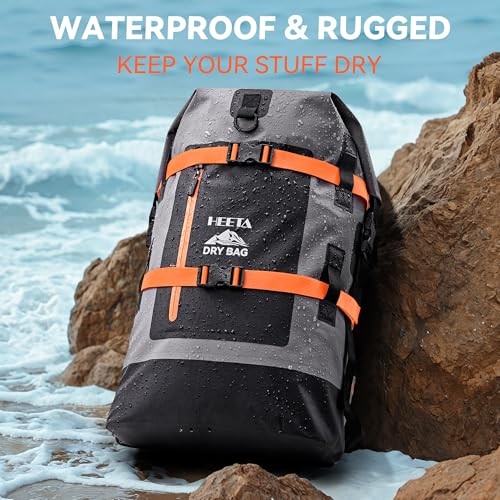 Grey 40L Heavy Duty Roll Top Dry Bags for Men & Women – Waterproof – Roll Top