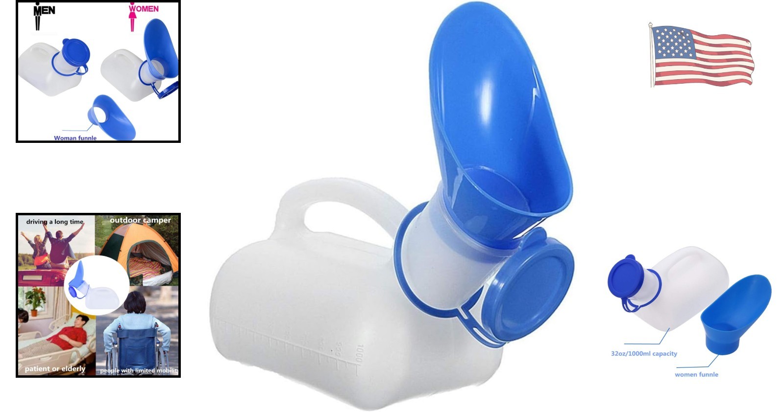 Lightweight Travel Urinal Kit – Unisex Design for Camping & Long Drives