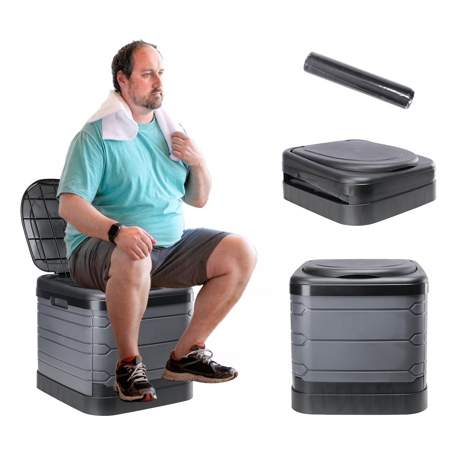 Upgrade XXXL Portable Toilet for Camping, Extra Large Folding Toilet for Adul…