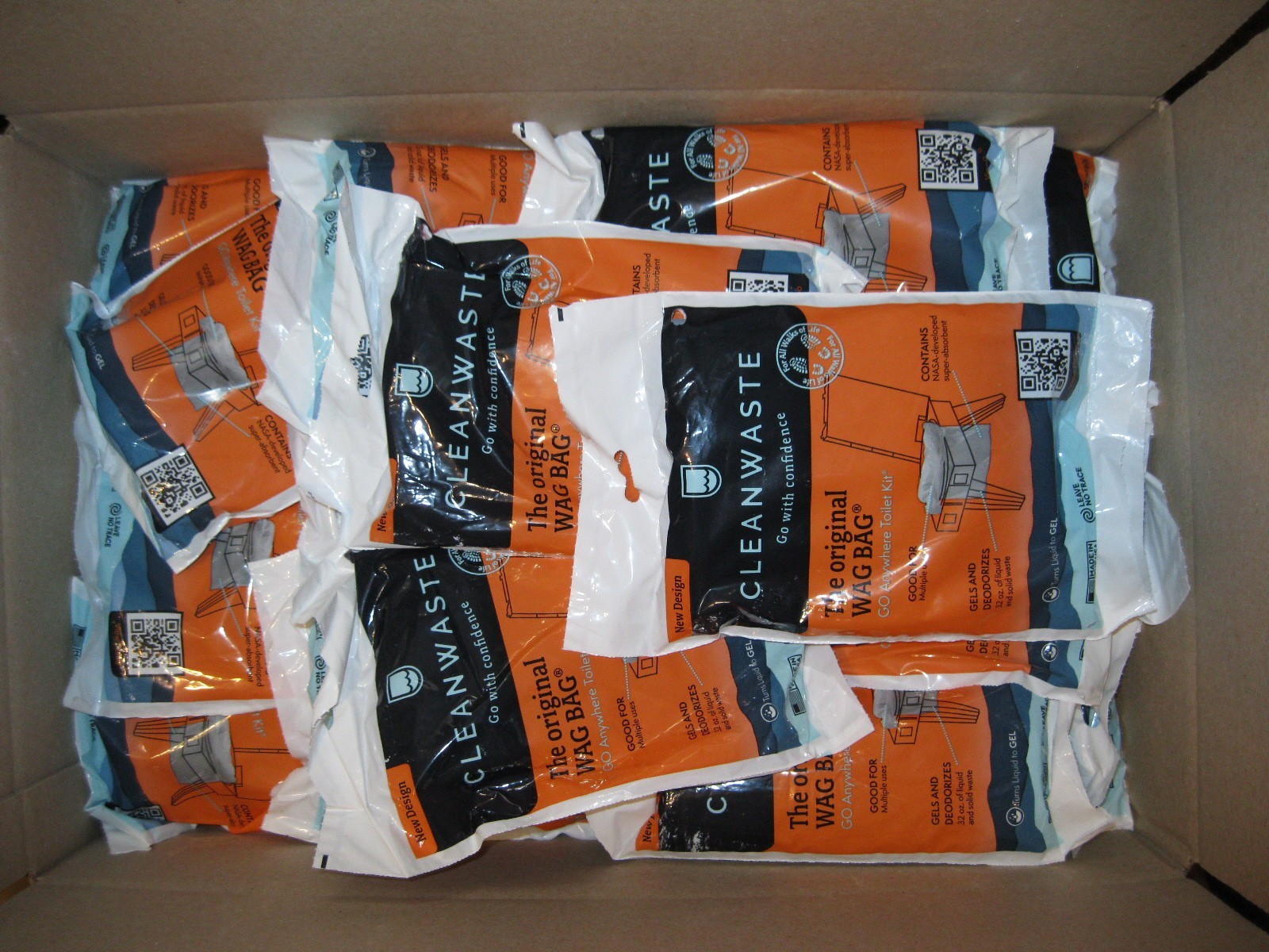 New Lot of 96 Cleanwaste WAG BAG Go Anywhere Toilet Kit Waste Bags
