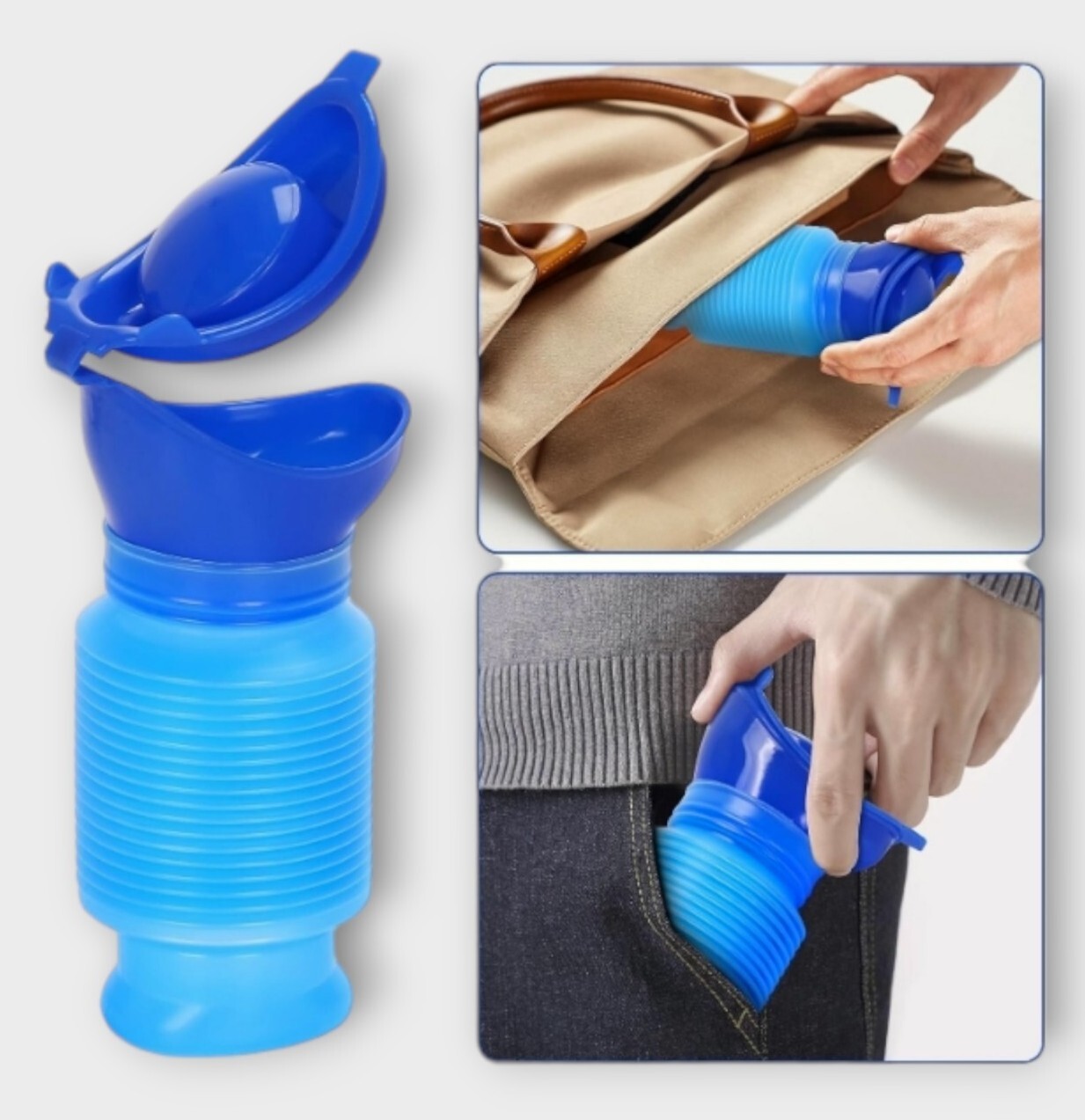 Emergency Urinal 750 Ml,Portable Mini Travel Shrinkable Mobile Toilet