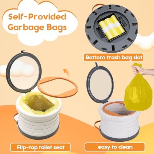 Portable Toilet for Kids – Travel Potty Seat with Bag, Ideal for Camping & Outdo