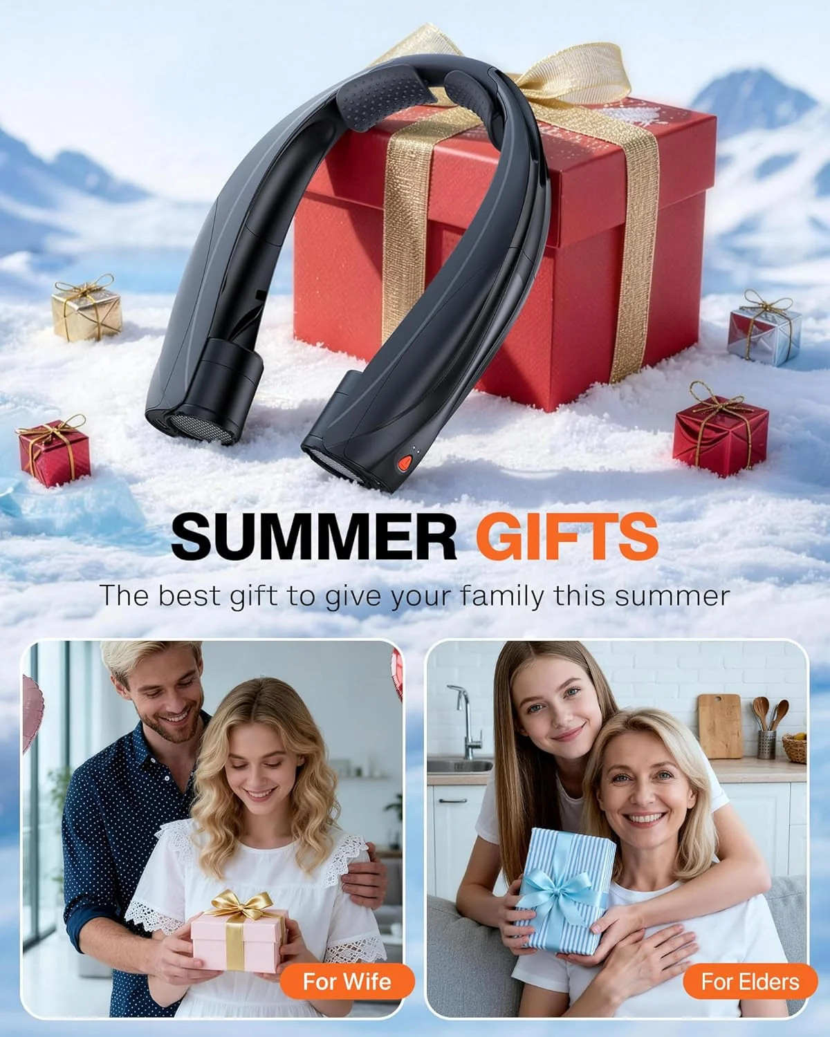 Portable Neck Fan, 6000mAh Personal Fan, 360° Cooling Rechargeable Wearable Fan,