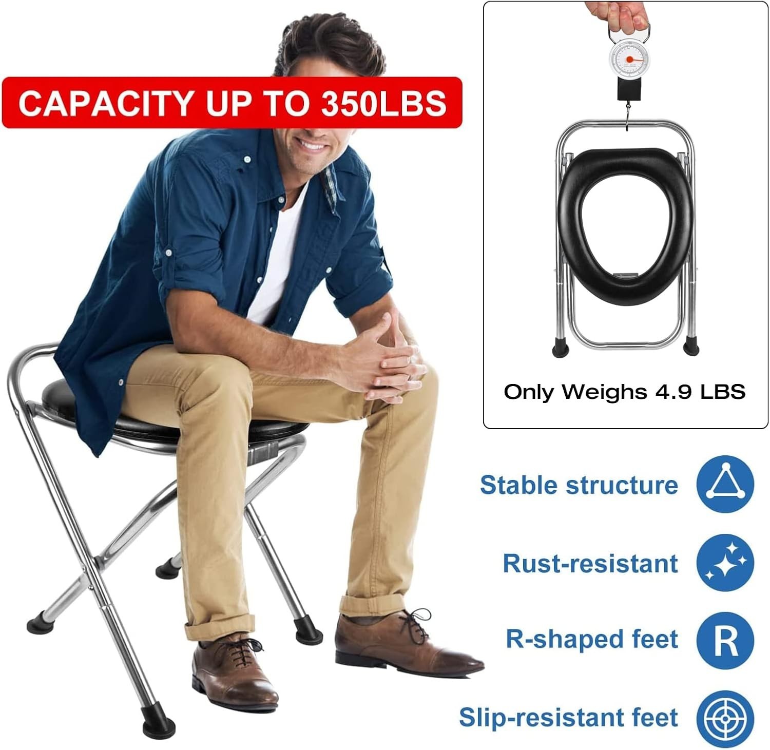 Soft Seat Portable Toilet Potty Chair for Camping, Travel, Road Trips, Trucker