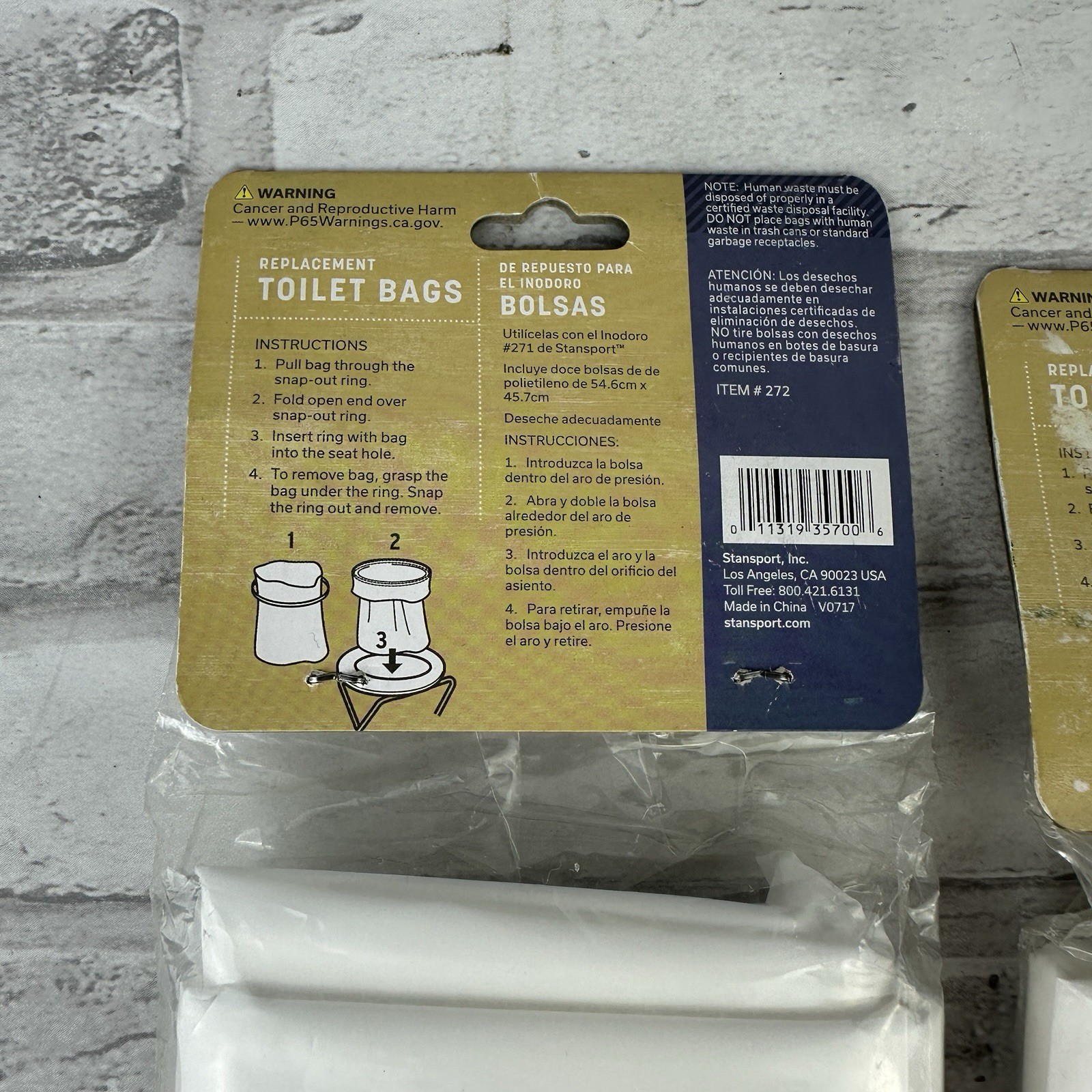 Stansport Replacement Toilet Bags Lot of 2 for #271 Toilet New In Package