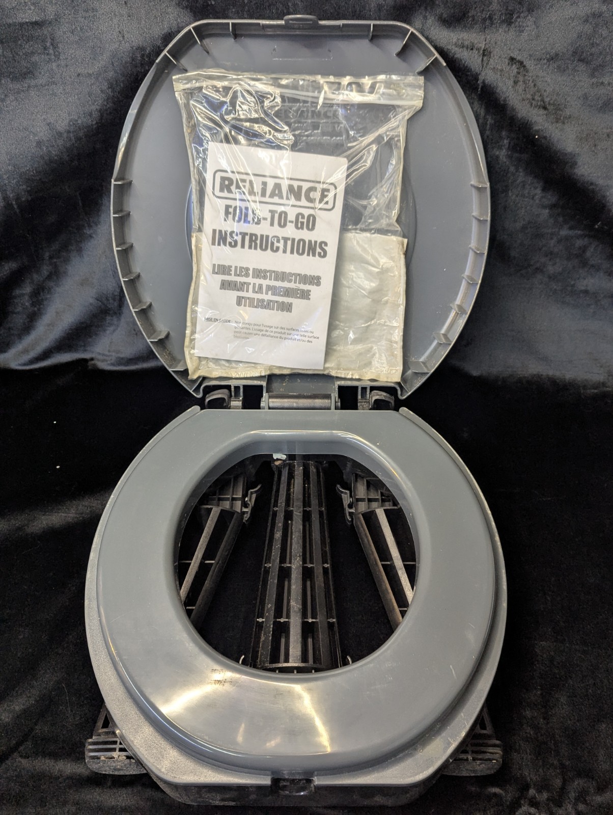 Reliance FOLD-to-GO Folding Portable Camping Glamping RV Toilet 300 lb Max