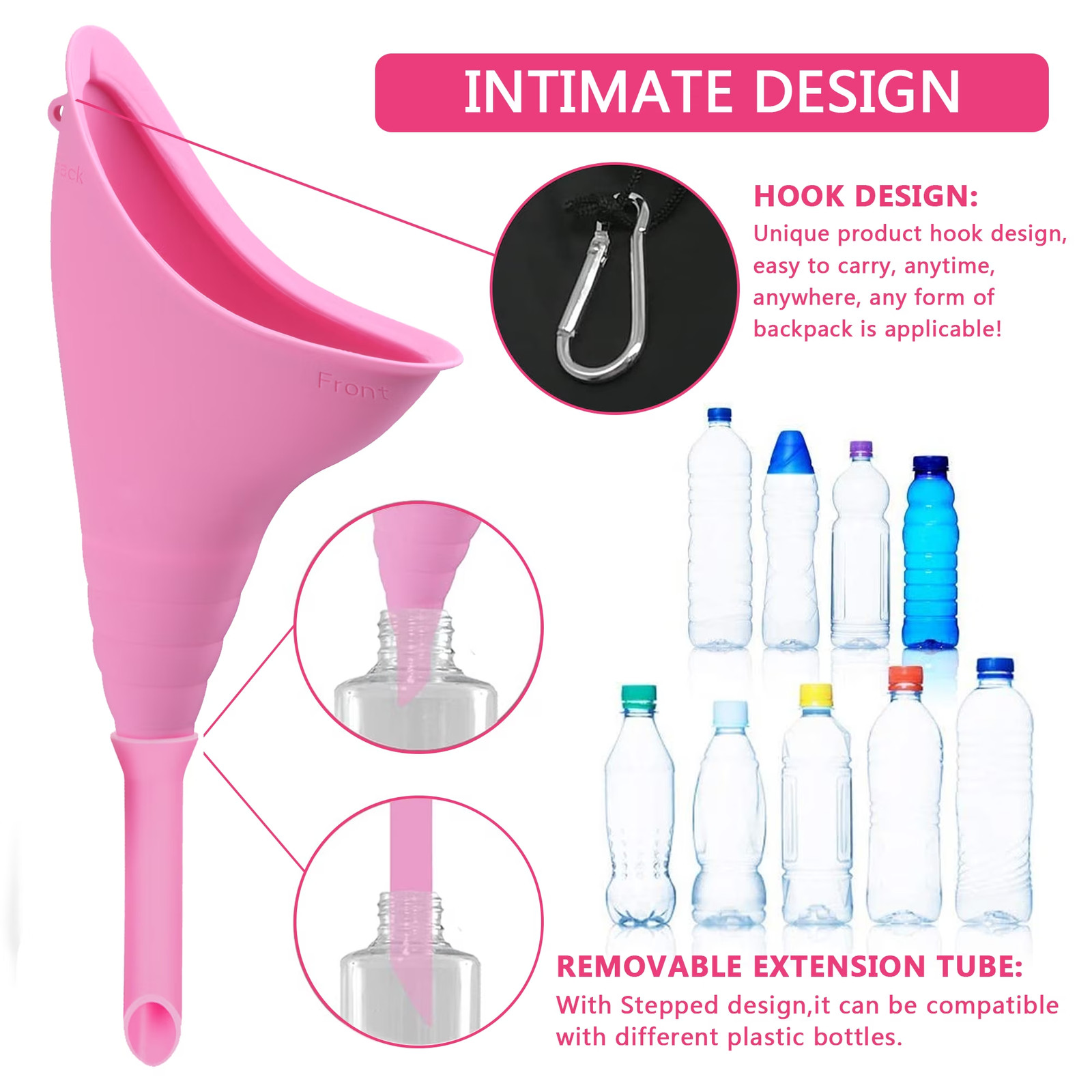 Female Urination Device, Silicone Female Urinal Women Funnel, Reusable Portable