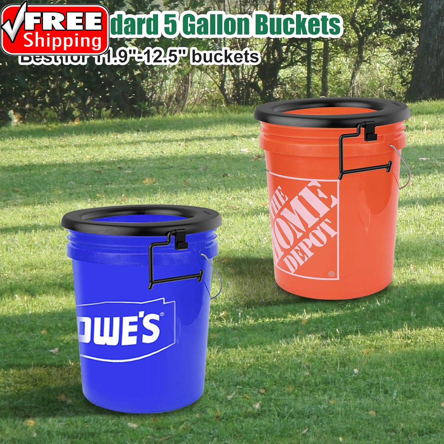 Bucket Toilet Seat, Portable Toilet Seat for 5 Gal Buckets, Camping Toilet Seat,