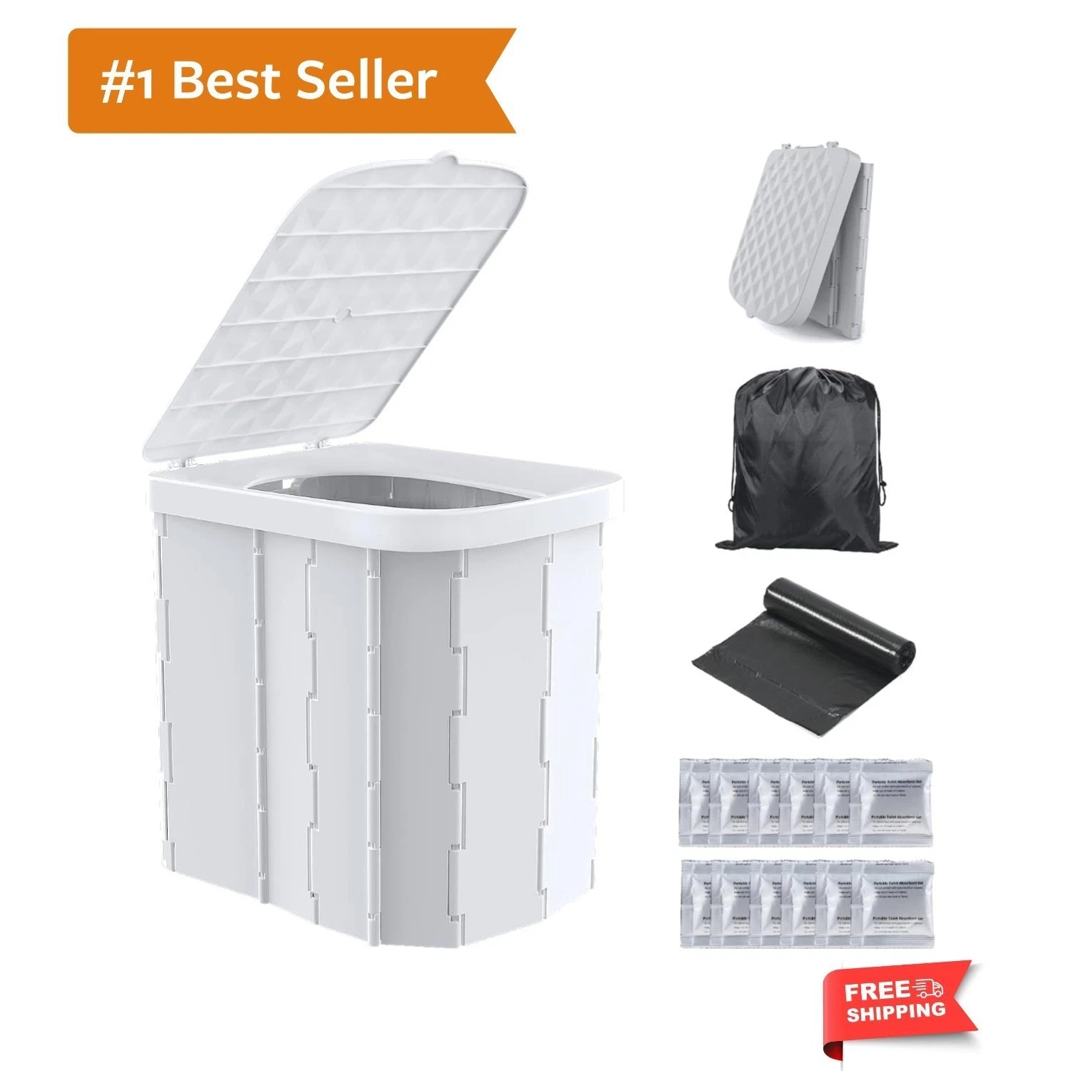 Lightweight Travel Potty with Lid – Perfect for Camping, Hiking & Road Trips