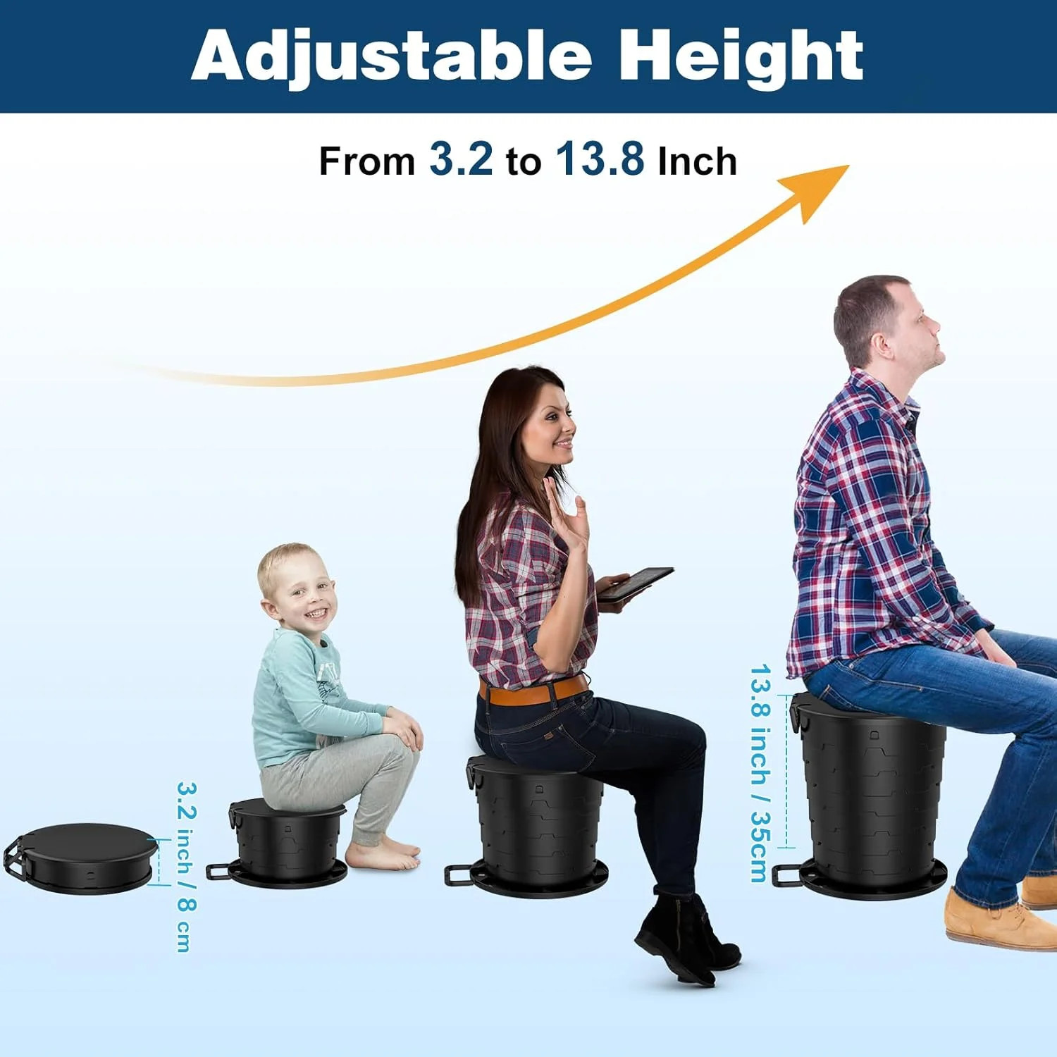 Camp Toilet for Adults, Upgraded 2nd Generation, Retractable Portable Camping To