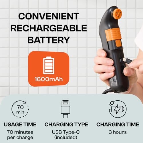 Portable Bidet for Travel & Camping – Electric High Pressure Orange-black