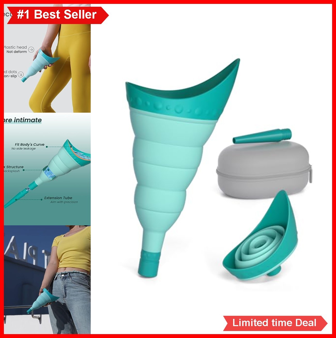 Foldable Female Urinal Device Portable Pee Funnel for Women Stand to Pee Travel
