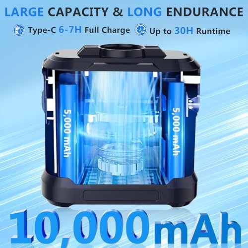 Portable Waist Fan 10000mAh, 5 Speeds 30H Runtime Waist Clip Fan A-Grey