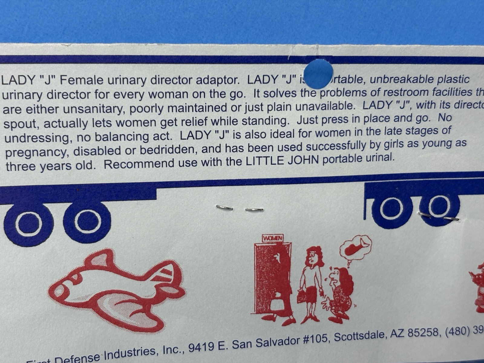 Lady J Female Urinary Director Device for Camping Travel Medical Needs NEW VTG
