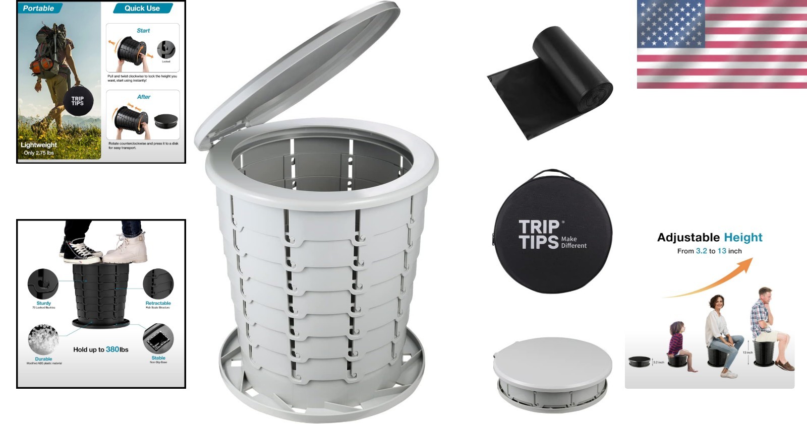 Multi-Functional Foldable Toilet – Portable Potty for Camping & Travel Needs