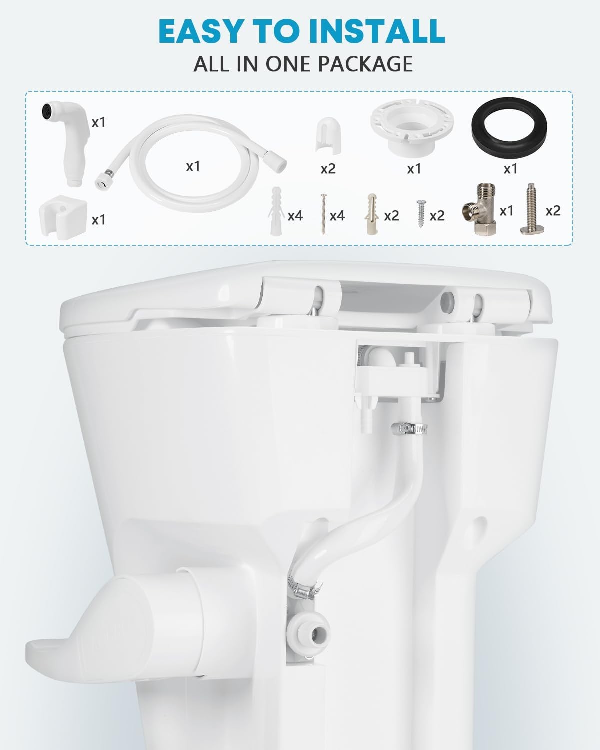 Kohree RV Toilet, 18.5” Residential Height, Soft Close Seat & Cover, Deeper Bowl