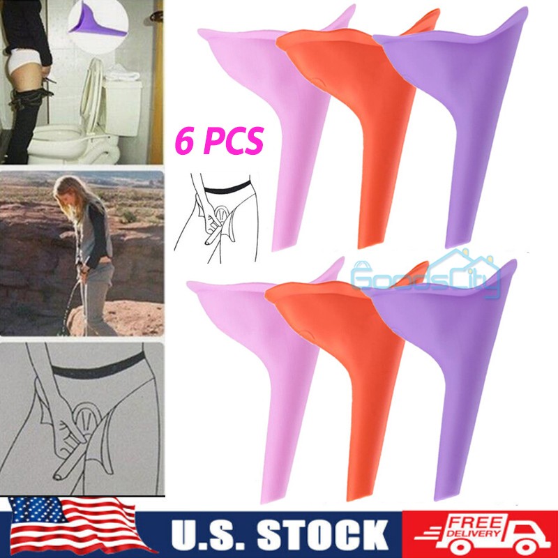 6X Women Travel Female Urine Lady Silicone Funnel Camping Standing to Pee