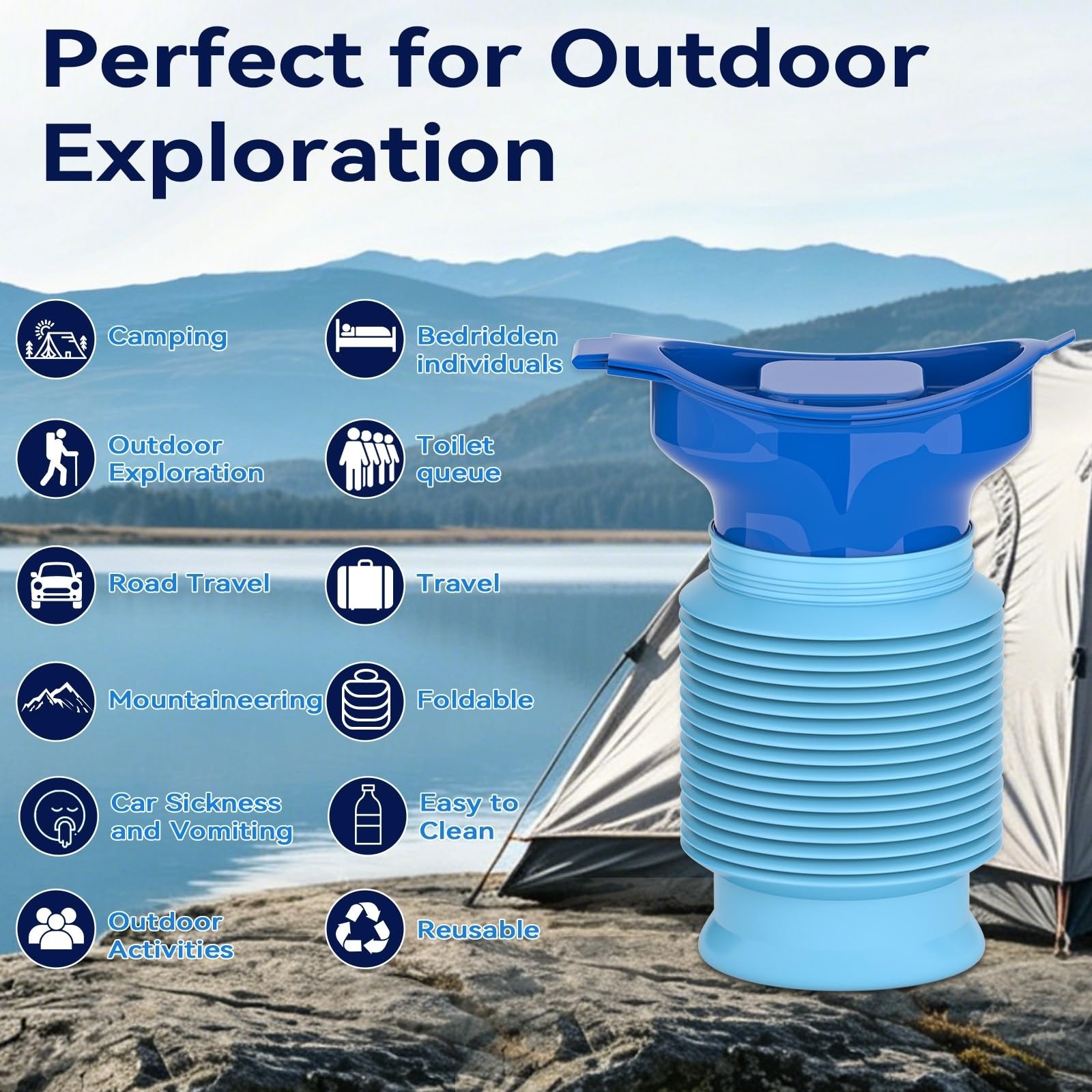 Portable Urinal for Men and Women, 750ml Emergency Pee Bottle