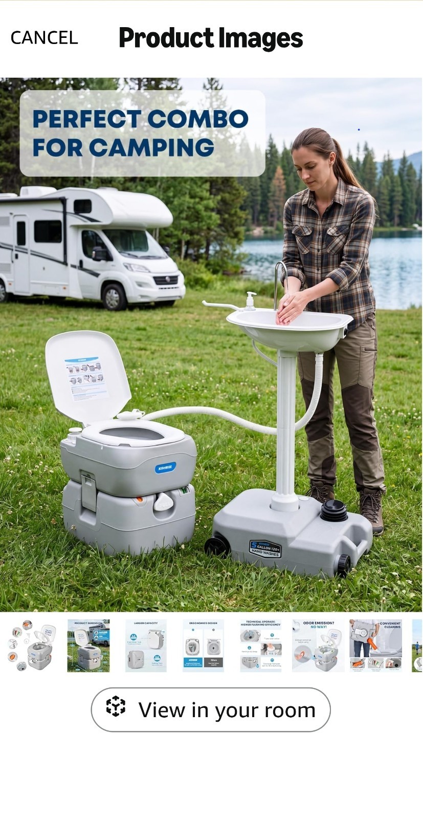 NEW! Kohree Portable Toilet For Camping, Boat w/Detachable Waste Tank