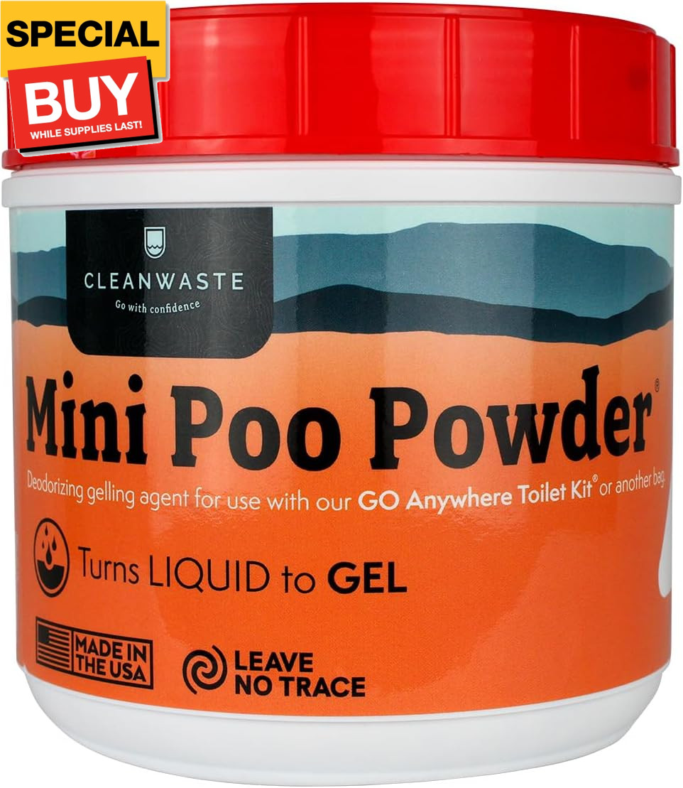 Portable Mini Poo Powder Deodorizing Waste Treatment – 55 Scoops – Pee and Poop