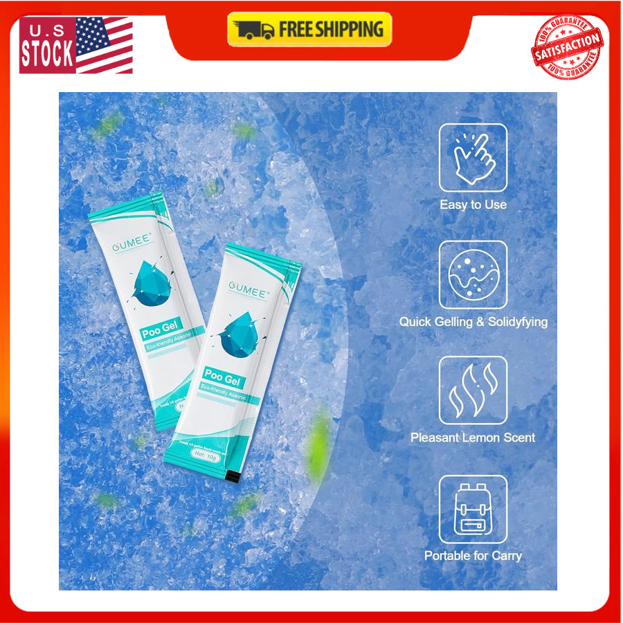 30 PACK Poo Gel for Portable Toilet, Camping Toilet Powder for Potty Bags, Eco