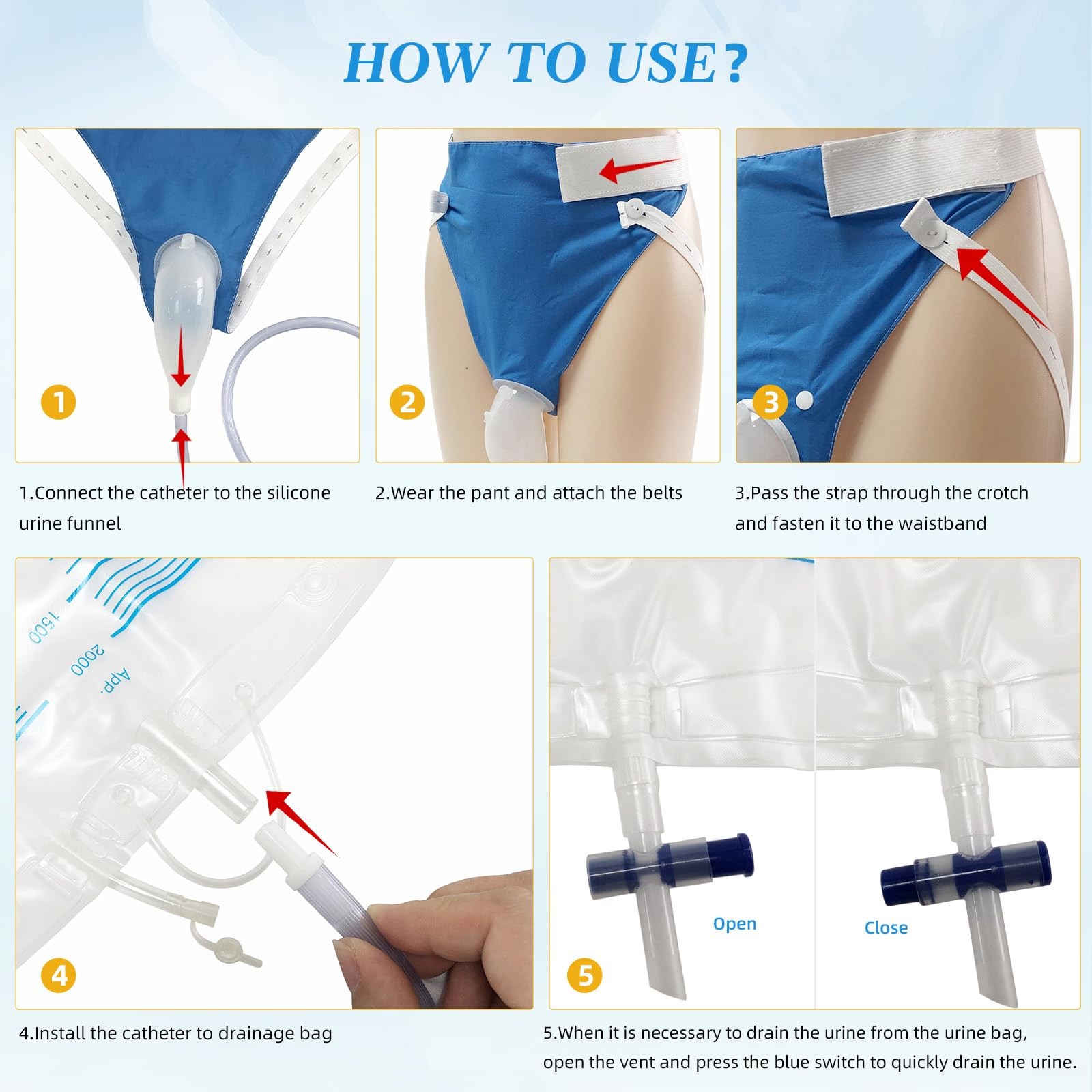 Wearable Urine Collection Bag External Catheter for Women, Reusable Portable …