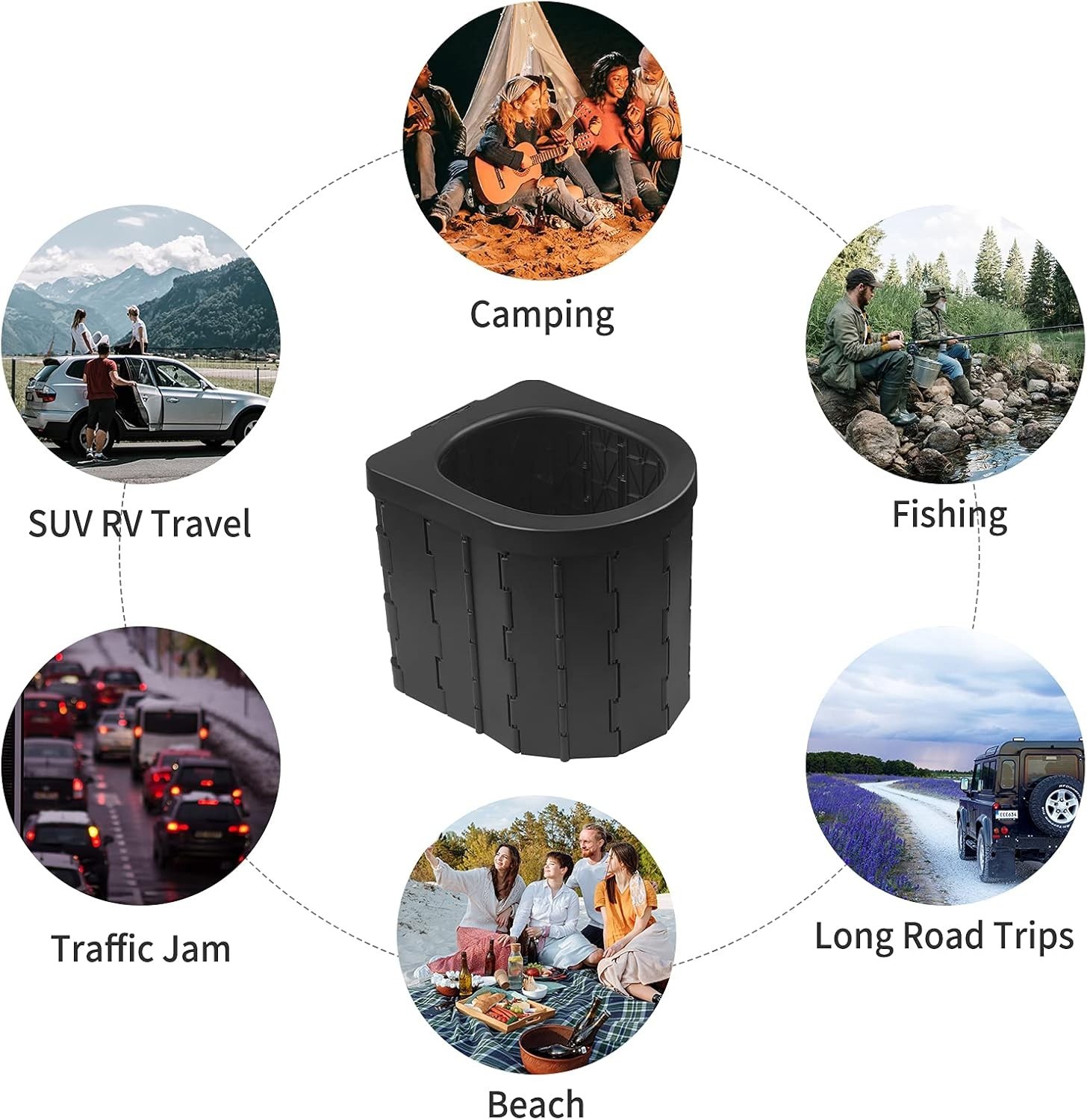 Portable Toilet for Camping & Travel – Comfort and Hygiene Anywhere, 2.8 lbs