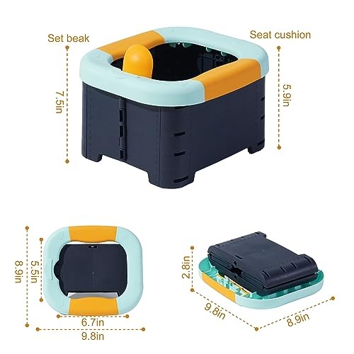 Toilet bowls for children，Portable Potty for Toddler Travel Foldable Quiet Blue
