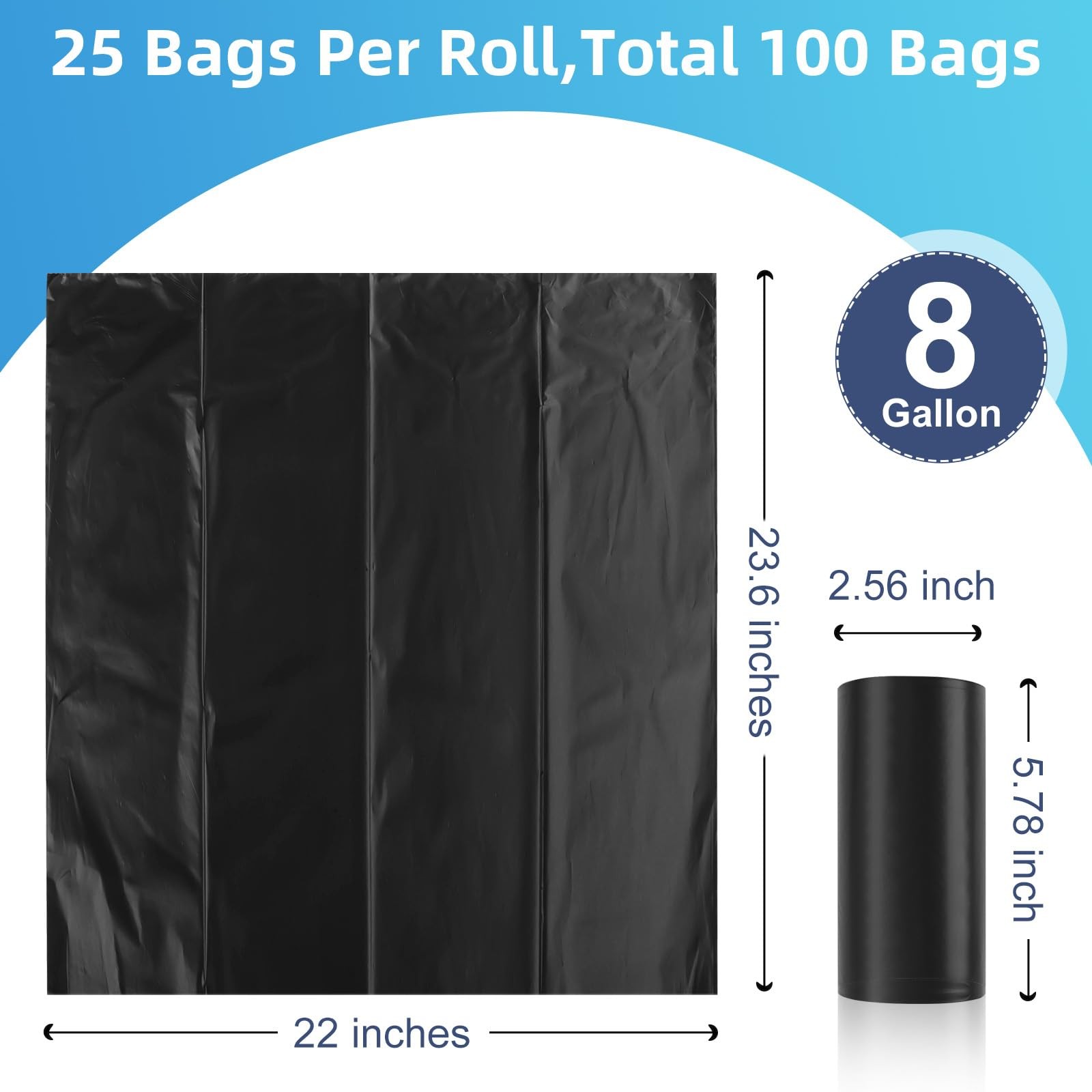 100 PCS Portable Toilet Bags, Drawstring Biodegradable Camping Potty Bags 8 G…