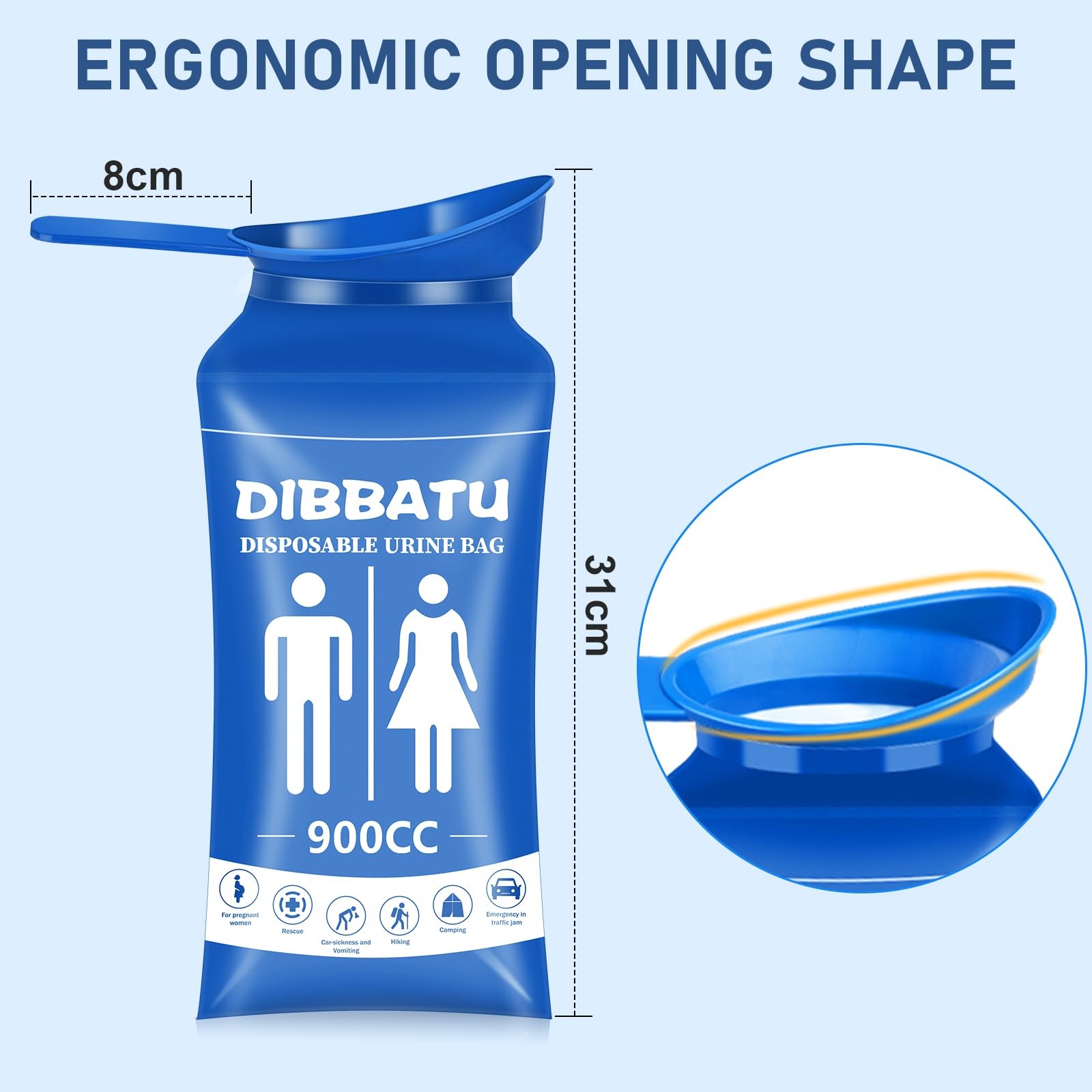 Disposable Urine Bags for Women, 6/12PCS Female-Friendly Travel Urinal Bags, …