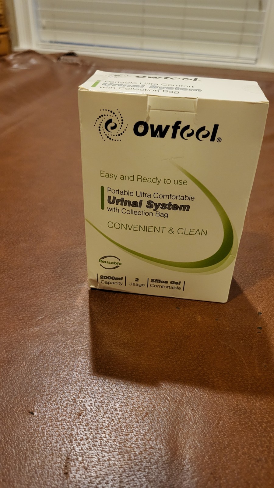 Owfeel 2000ml Man Protable Wearable Urine Bag Urinal System with Collection BAG