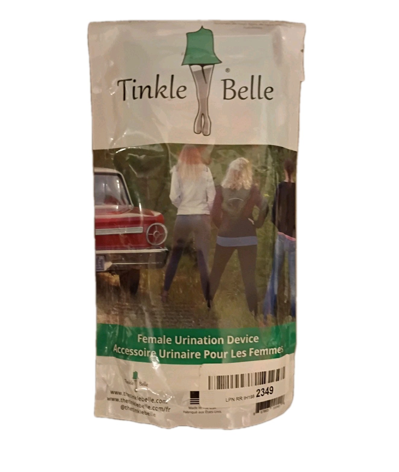 The Tinkle Belle Portable Female Urination Device, Teal and Grey with Case